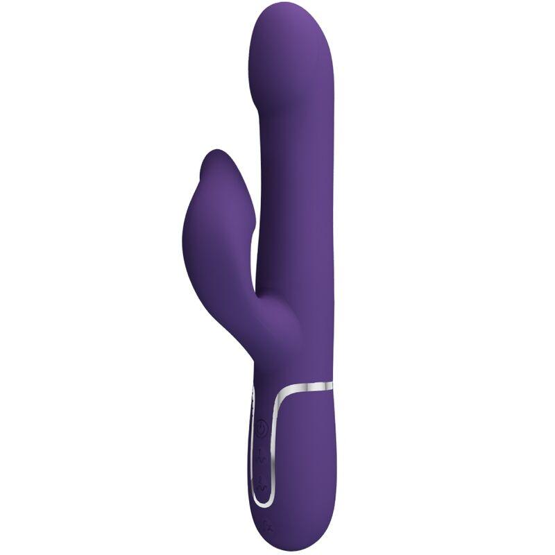 PRETTY LOVE ZALIN VIBRADOR DE COELHO PeROLAS 4 EM 1 ROXO