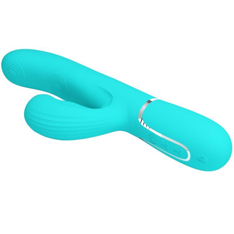 PRETTY LOVE PERLITA MULTIFUNO 3 EM 1 VIBRADOR G SPOT AQUA VERDE