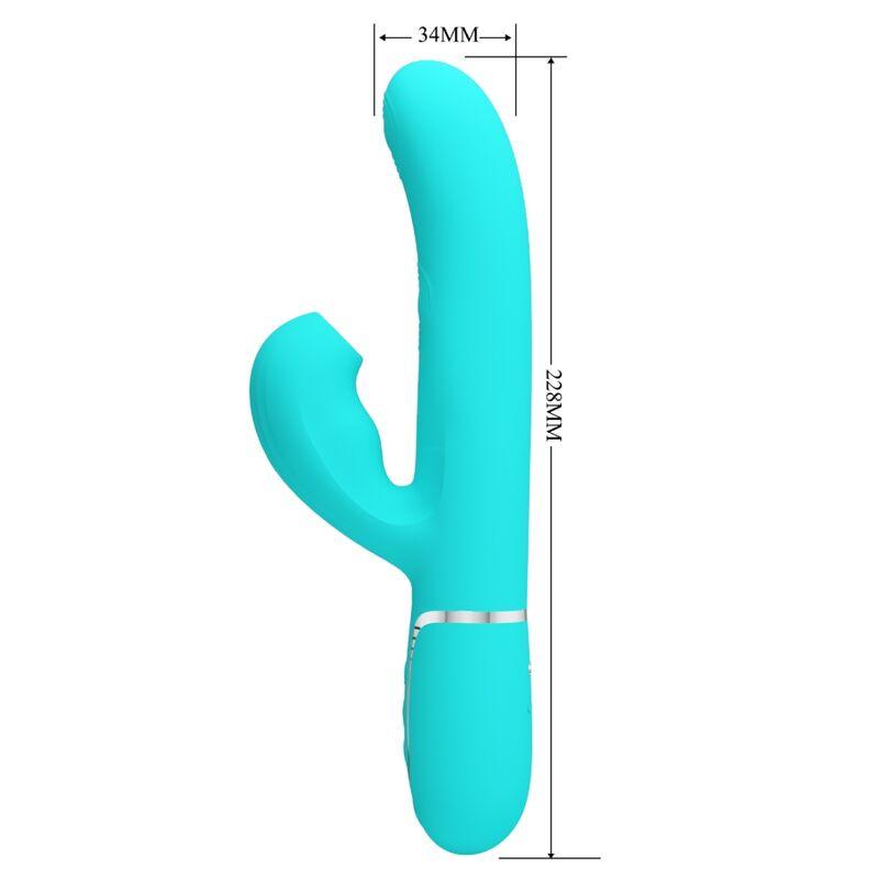 PRETTY LOVE PERLITA MULTIFUNO 3 EM 1 VIBRADOR G SPOT AQUA VERDE