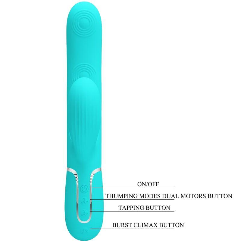 PRETTY LOVE PERLITA MULTIFUNO 3 EM 1 VIBRADOR G SPOT AQUA VERDE