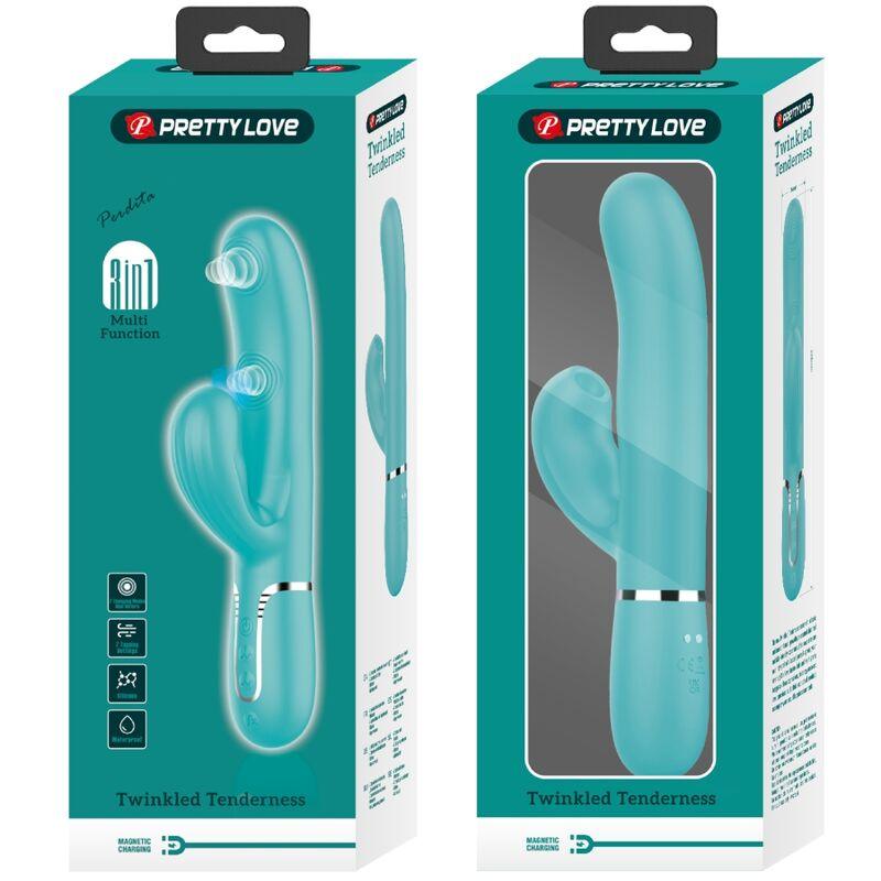 PRETTY LOVE PERLITA MULTIFUNO 3 EM 1 VIBRADOR G SPOT AQUA VERDE