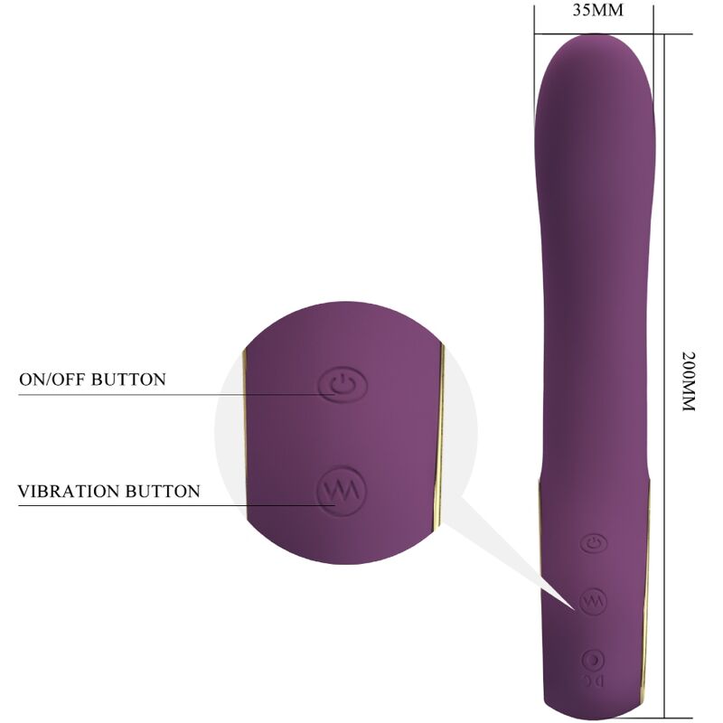 PRETTY LOVE ETHAN VIBRADOR RECARREGVEL ROXO