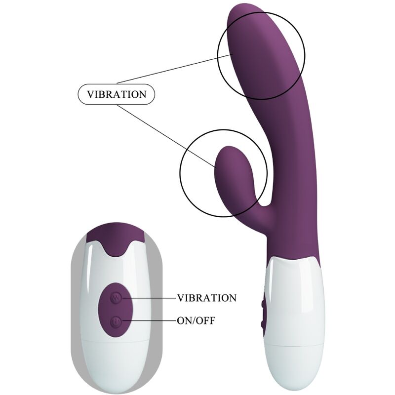 PRETTY LOVE ALVIS VIBRADOR COELHO E PONTO G ROXO