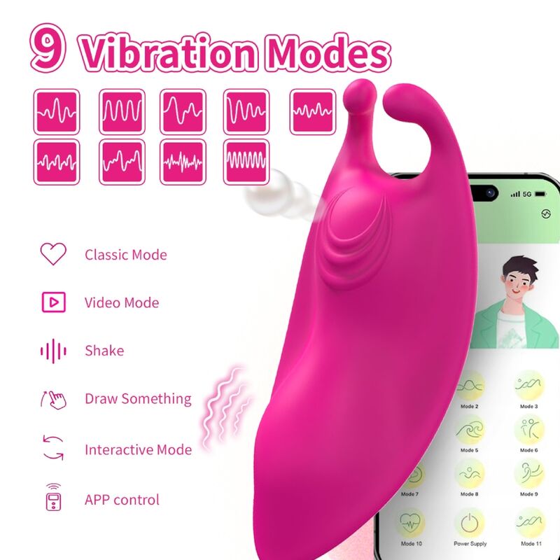 ARMONY HONEYBEE WEARABLE CALCAS VIBRADOR G SPOT FuCSIA APLICATIVO GRATUITO