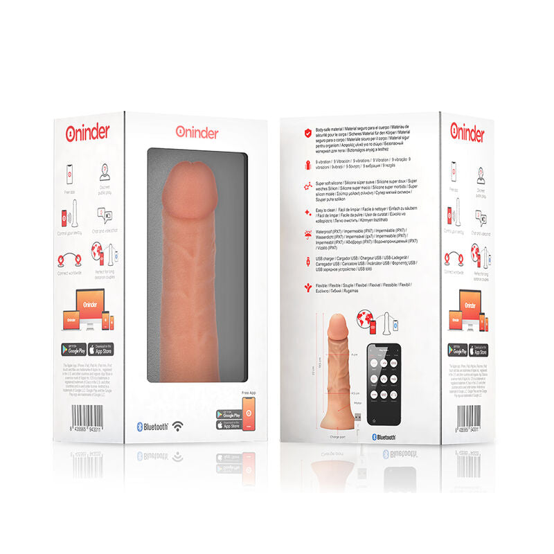 ONINDER GRANDE VIBRADOR BOGOTa DILDO 9 VELOCIDADES NATURAL 22 CM O 45 CM APLICATIVO GRATUITO