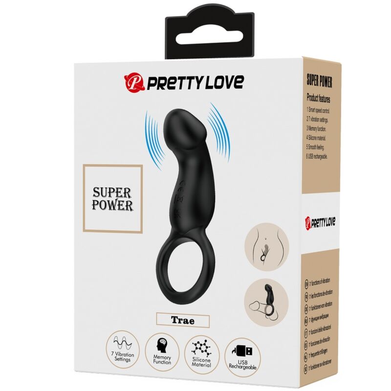 PRETTY LOVE TRAE ANEL VIBRATaRIO COM ESTIMULADOR PRETO