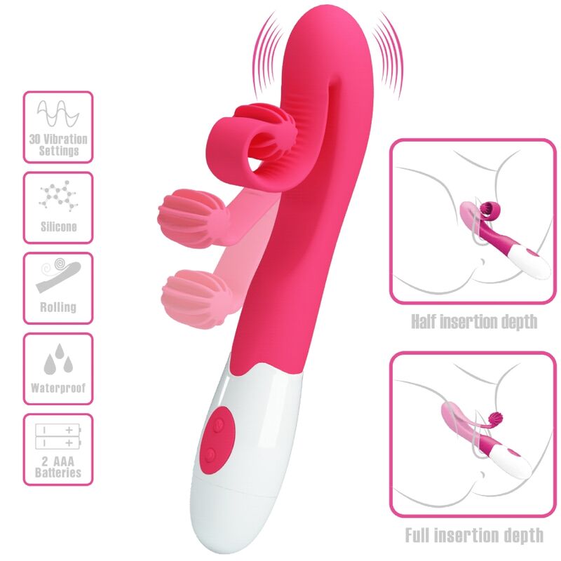 ROMANCE VIBRADOR E ESTIMULADOR 30 VELOCIDADES COR DE ROSA