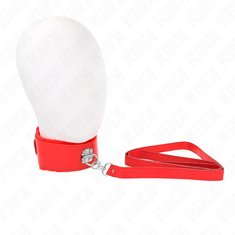 KINK COLAR COM TRELA 116 CM COM PREGOS PRATA MODELO 4 VERMELHO AJUSTaVEL 40 48 CM X 6 CM