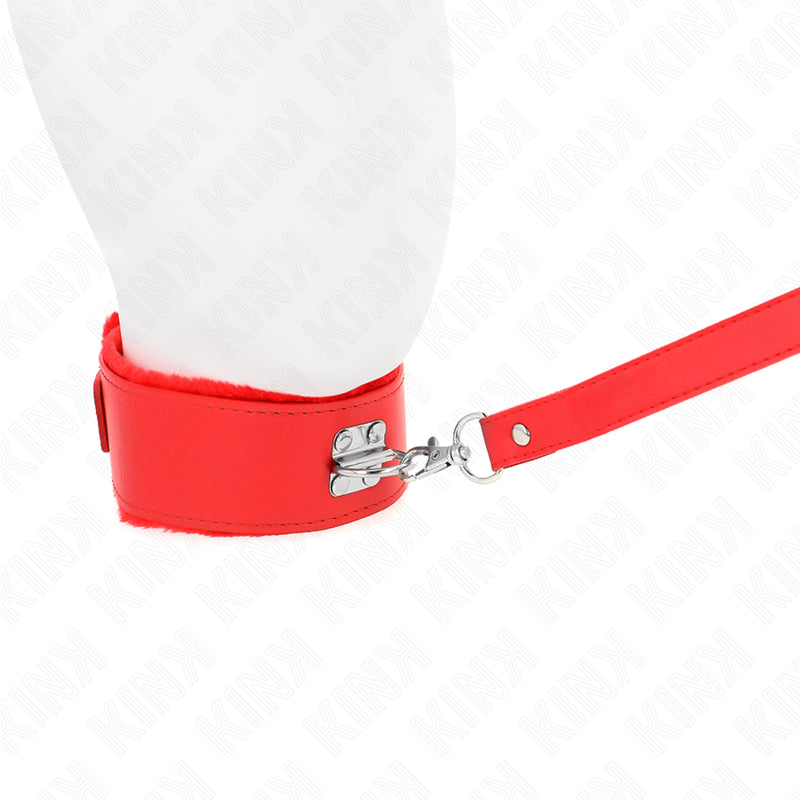 KINK COLAR COM TRELA 116 CM COM PREGOS PRATA MODELO 4 VERMELHO AJUSTaVEL 40 48 CM X 6 CM