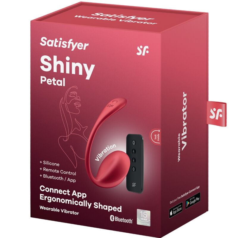 SATISFYER SHINY PETAL ESTIMULADOR DE CONTROLE REMOTO G POINT VERMELHO APLICATIVO GRATUITO