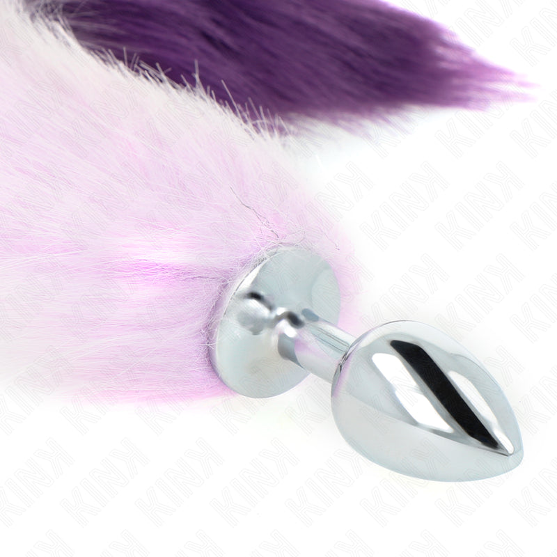 KINK PLUG ANAL TAMANHO S 7 X 3 CM COM CAUDA SINTaTICA 40 CM ROXO