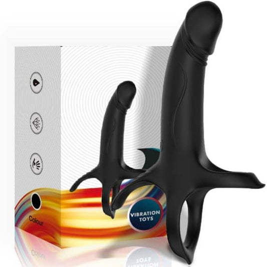 ARMONY DILDO COM ANEL E VIBRADOR PRETO