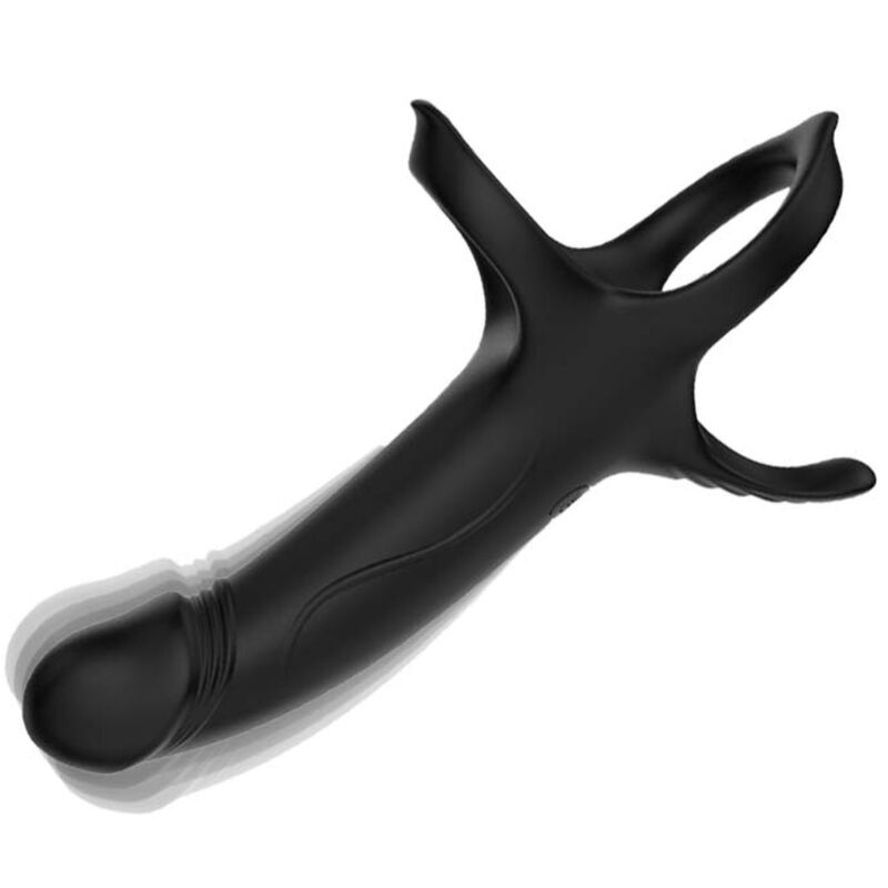 ARMONY DILDO COM ANEL E VIBRADOR PRETO