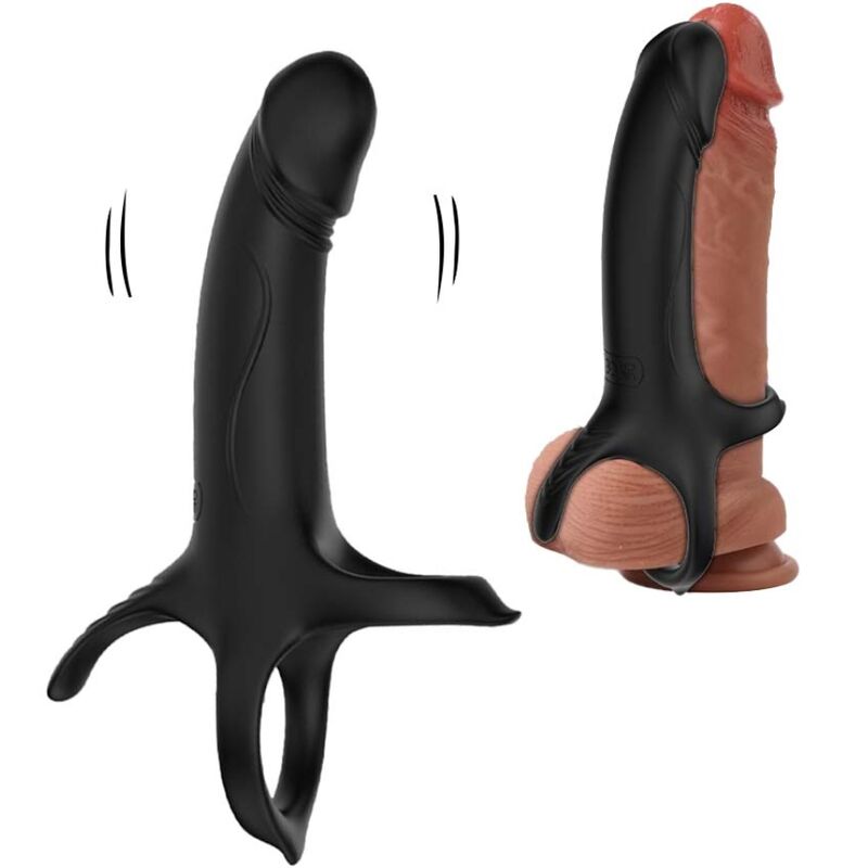 ARMONY DILDO COM ANEL E VIBRADOR PRETO