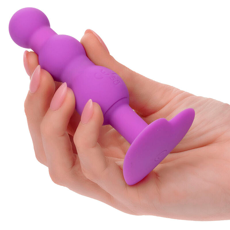 CALEXOTICS FIRST TIME PLUG ANAL SONDA TRIPLA DE CONTAS 10 VIBRAaaES ROXO