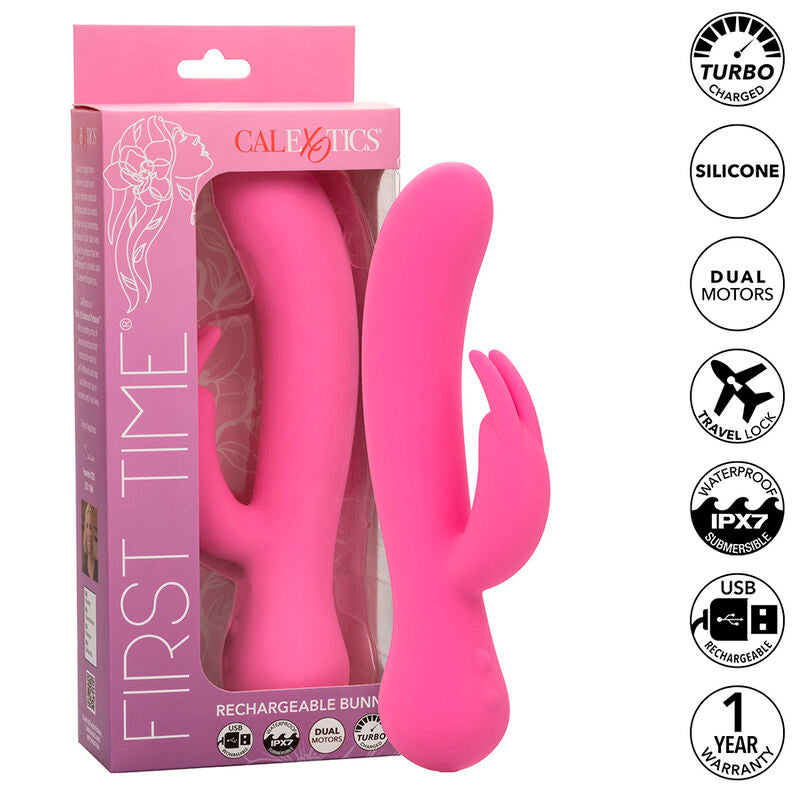 CALEXOTICS FIRST TIME VIBRADOR COELHO RECARREGaVEL ROSA