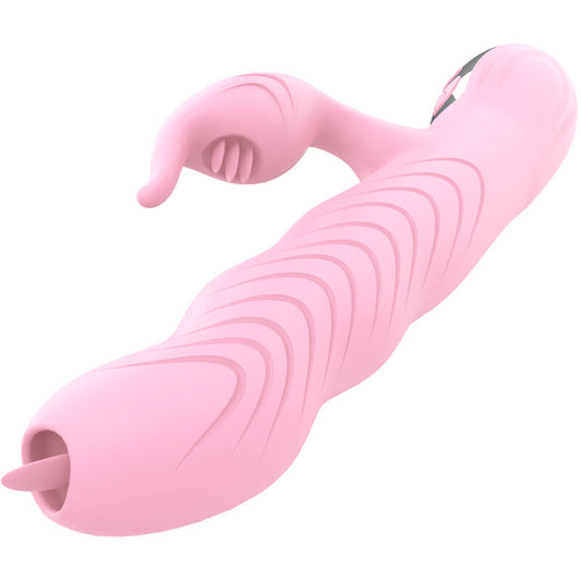 ARMONY MARCIA VIBRADOR THRUSTING DUPLA LaNGUA EFEITO CALOR ROSA