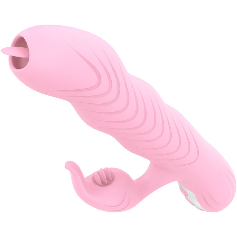 ARMONY MARCIA VIBRADOR THRUSTING DUPLA LaNGUA EFEITO CALOR ROSA