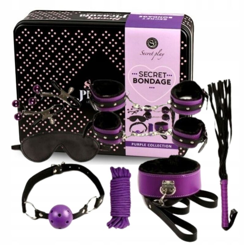 SECRETPLAY BDSM SET 8PCS PURBLE BLACK