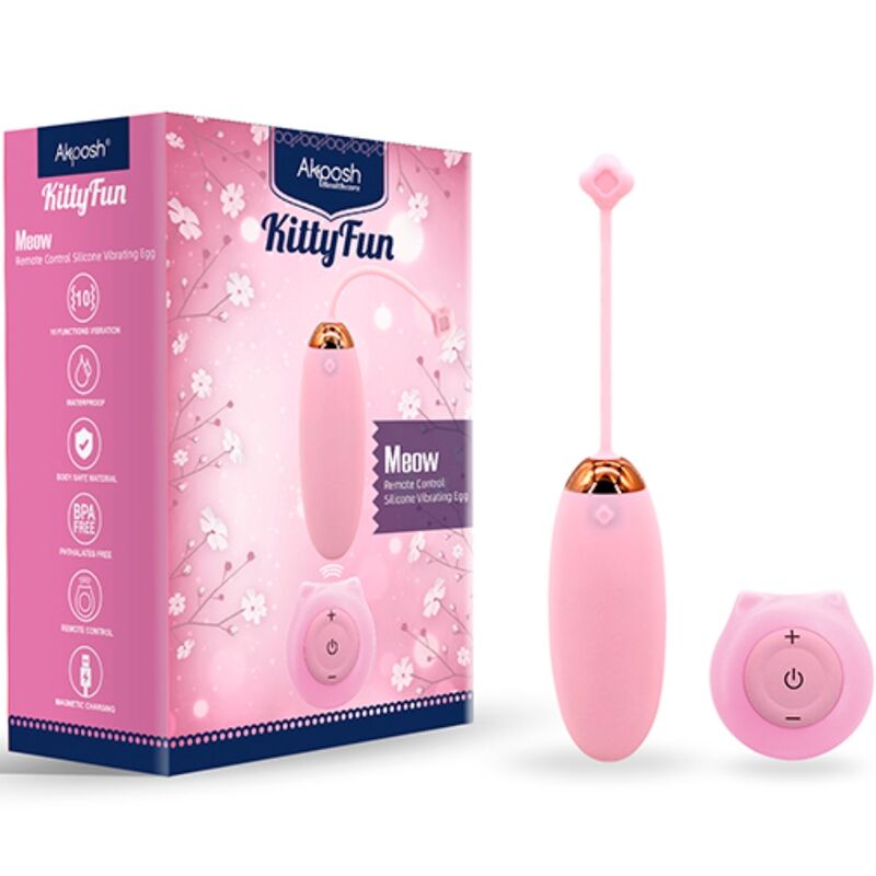 ARMONY KITTY FUN EGG VIBRADOR CONTROLE REMOTO 10 VIBRAaaES ROSA