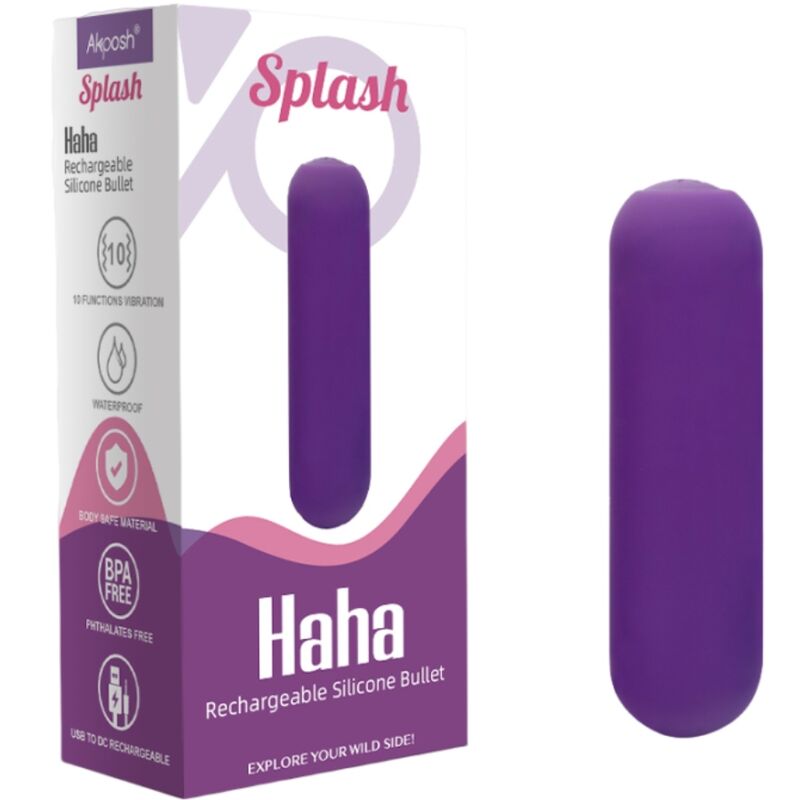 ARMONY SPLASH HAHA VIBRADOR BALA SILICONE 10 VIBRAaaES 75 X 19 CM ROXO