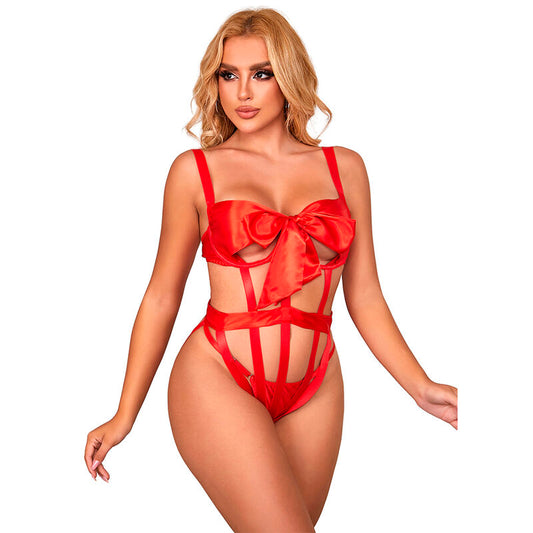 SUBBLIME 954475 BODY SEXY OPENWORK COM LAaO VERMELHO L XL