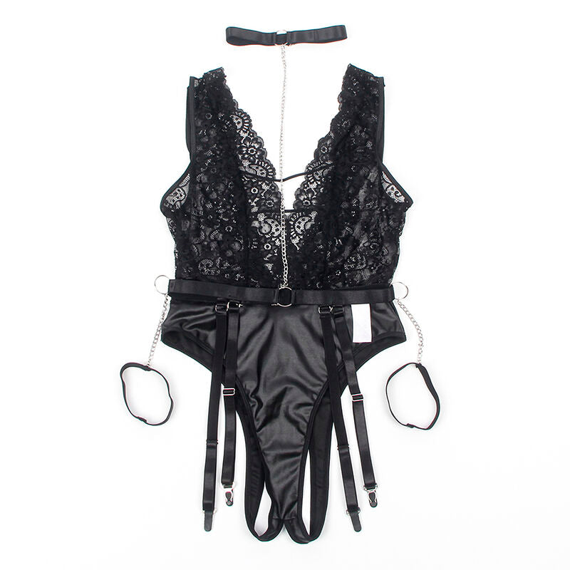 SUBBLIME 954390 BODY SEXY COM CINTA LIGA PRETO L XL