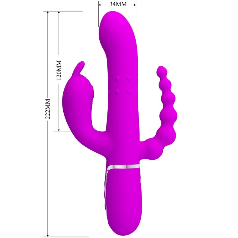 PRETTY LOVE CAMMY VIBRADOR TRIPLO MULTIFUNCIONAL 4 EM 1 ROSA