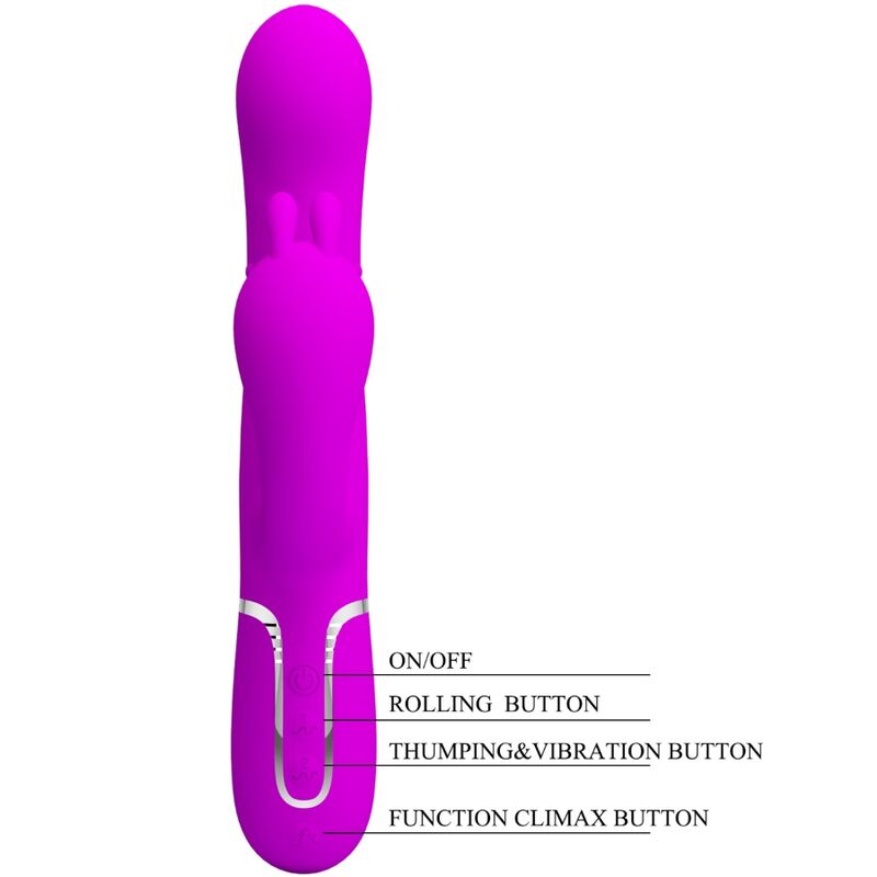 PRETTY LOVE CAMMY VIBRADOR TRIPLO MULTIFUNCIONAL 4 EM 1 ROSA