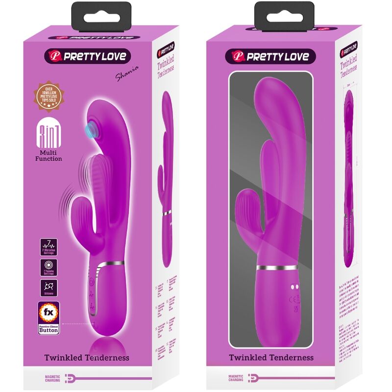 PRETTY LOVE SHANIA TRIPLE RABBIT VIBRADOR MULTIFUNCIONAL ROSA