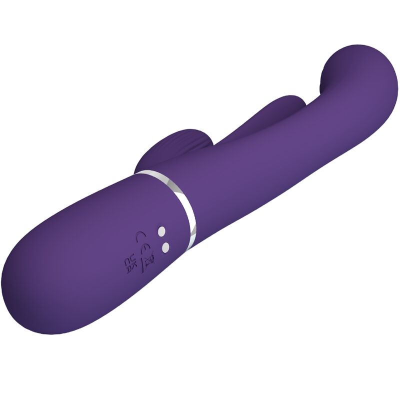 PRETTY LOVE SHANIA TRIPLE RABBIT VIBRADOR MULTIFUNCIONAL ROXO