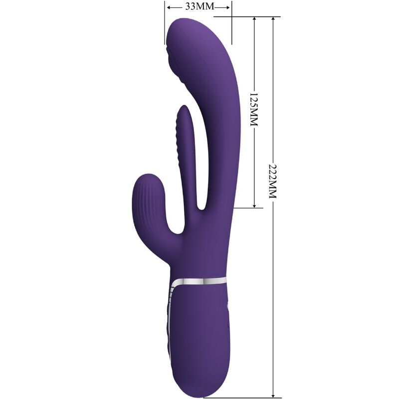 PRETTY LOVE SHANIA TRIPLE RABBIT VIBRADOR MULTIFUNCIONAL ROXO