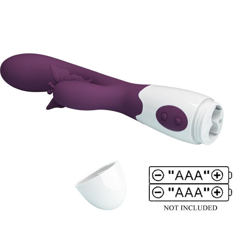 PRETTY LOVE BUTTERFLY KISS VIBRADOR DE COELHO E ESTIMULADOR DE PONTO G ROXO