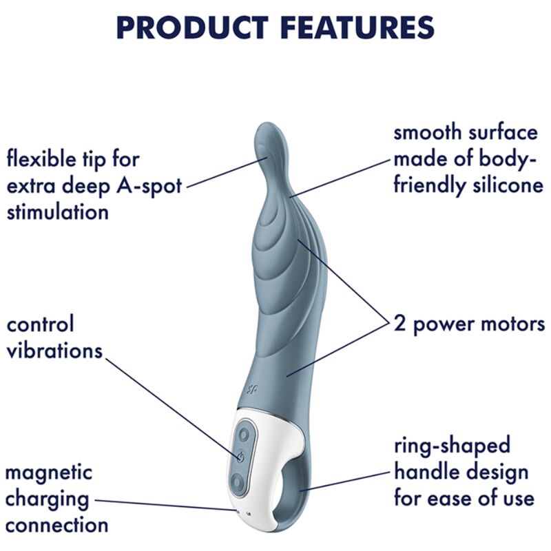 SATISFYER VIBRADOR AMAZING 2 ASPOT CINZA