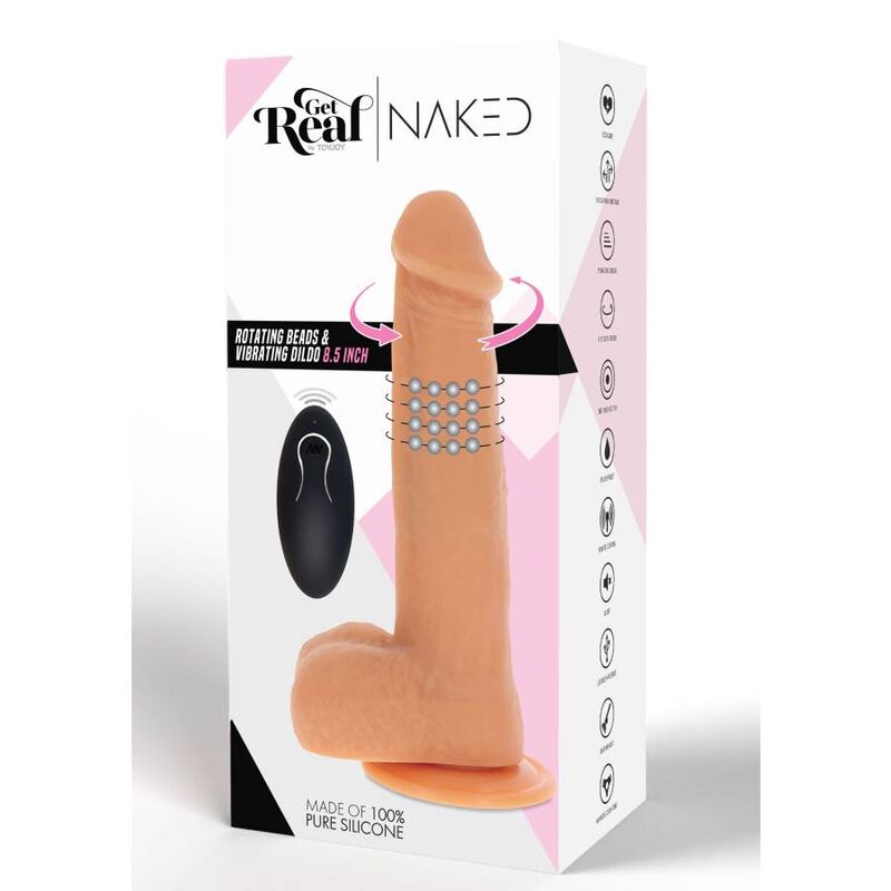 GET REAL CONTAS ROTATIVAS VIBRANDO PELE DILDO