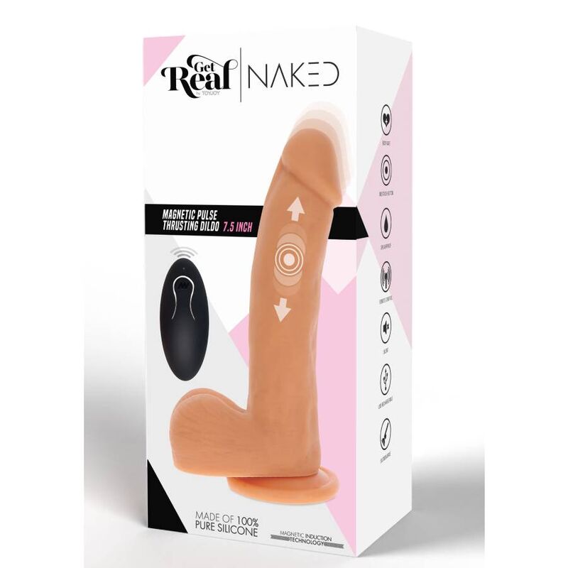 GET REAL PELE DE DILDO DE CONFIANA DE PULSO MAGNeTICO