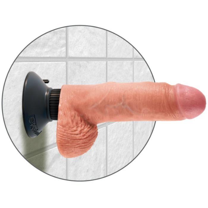 KING COCK DILDO VIBRADOR COM TESTiCULOS 1778 CM NATURAL