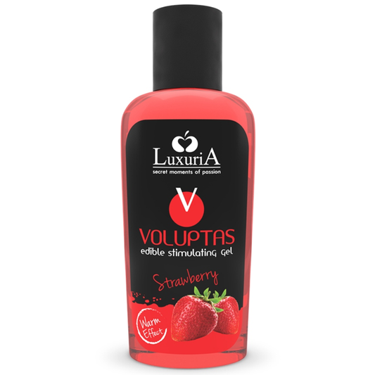 INTIMATELINE LUXURIA - VOLUPTAS GEL DE MASSAGEM COMESTÍVEL EFEITO AQUECEDOR - MORANGO 100 ML