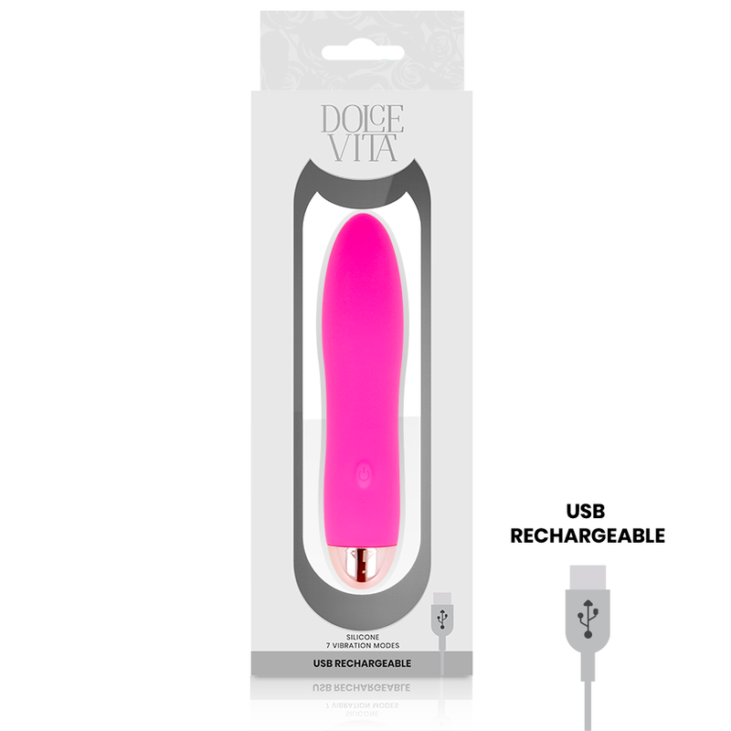 DOLCE VITA - VIBRADOR RECARREGÁVEL QUATRO PINK 7 VELOCIDADES