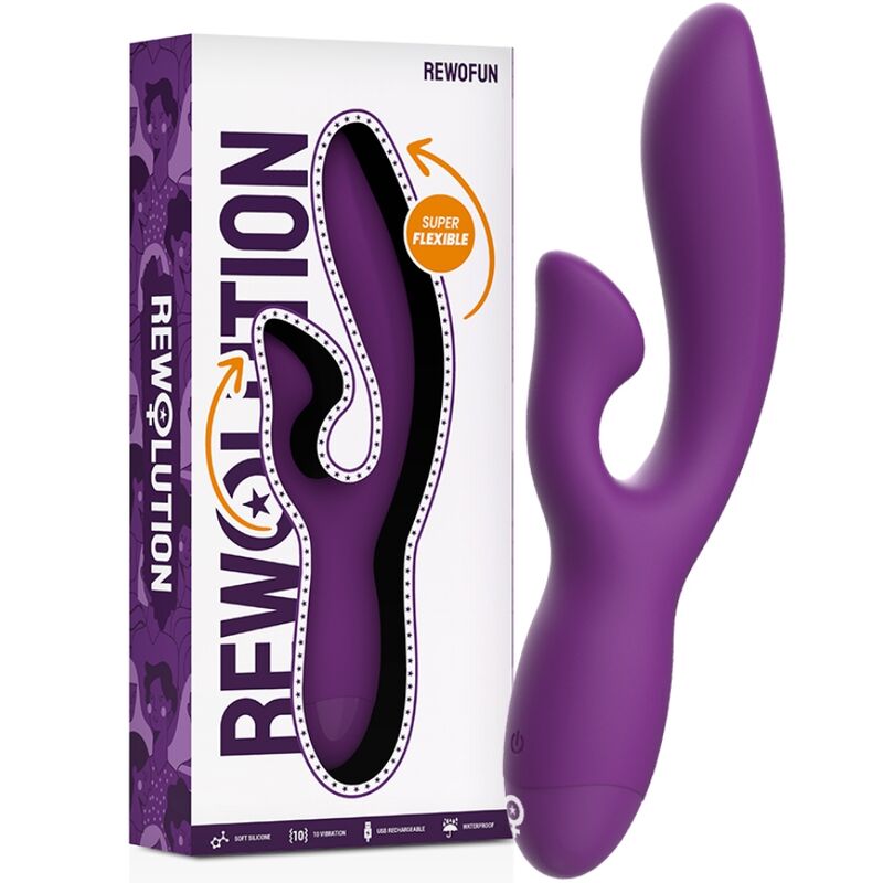 REWOLUTION - VIBRADOR FLEXÍVEL REWOFUN COM COELHO