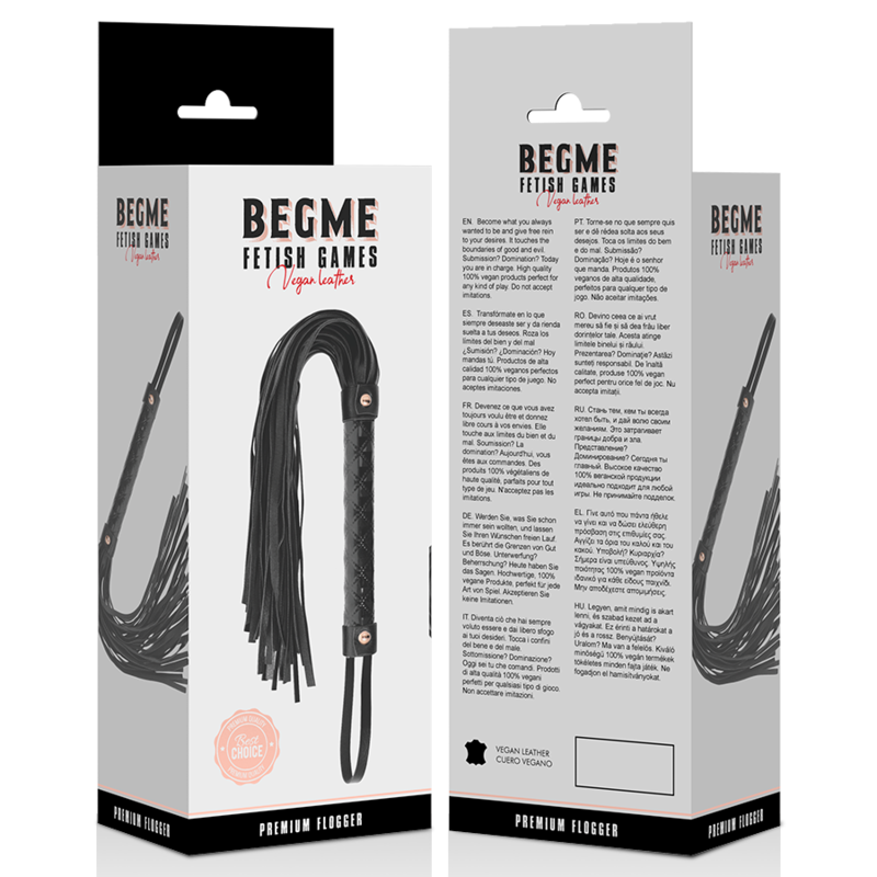 BEGME - BLACK EDITION FLOGGER DE COURO VEGANO