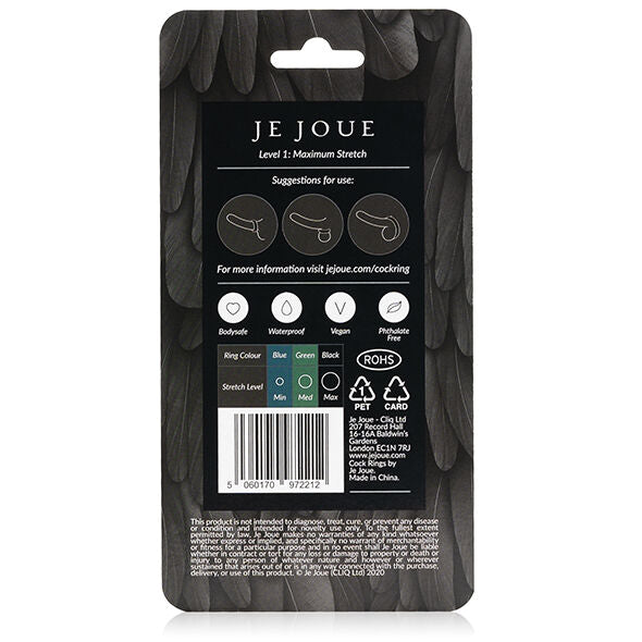 JE JOUE - ANEL DE GALO DE SILICONE DE ESTICAO MXIMA - PRETO