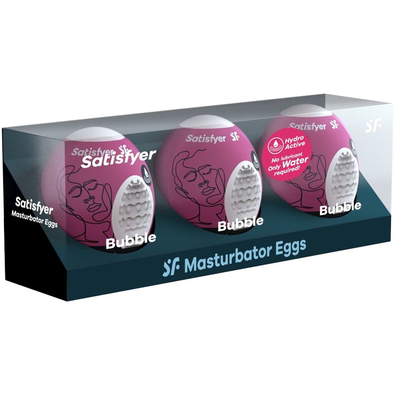 SATISFYER - 3 OVOS MASTURBADOR BUBBLE