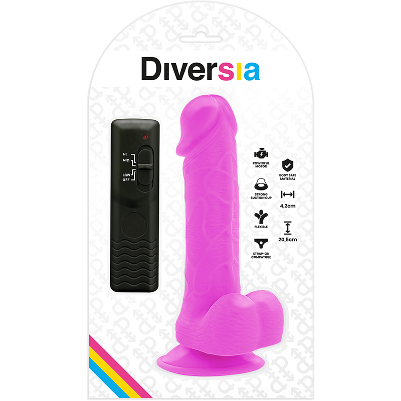 DIVERSIA - FLEXÍVEL VIBRATÓRIO ROXO 20.5 CM -O- 4.2 CM