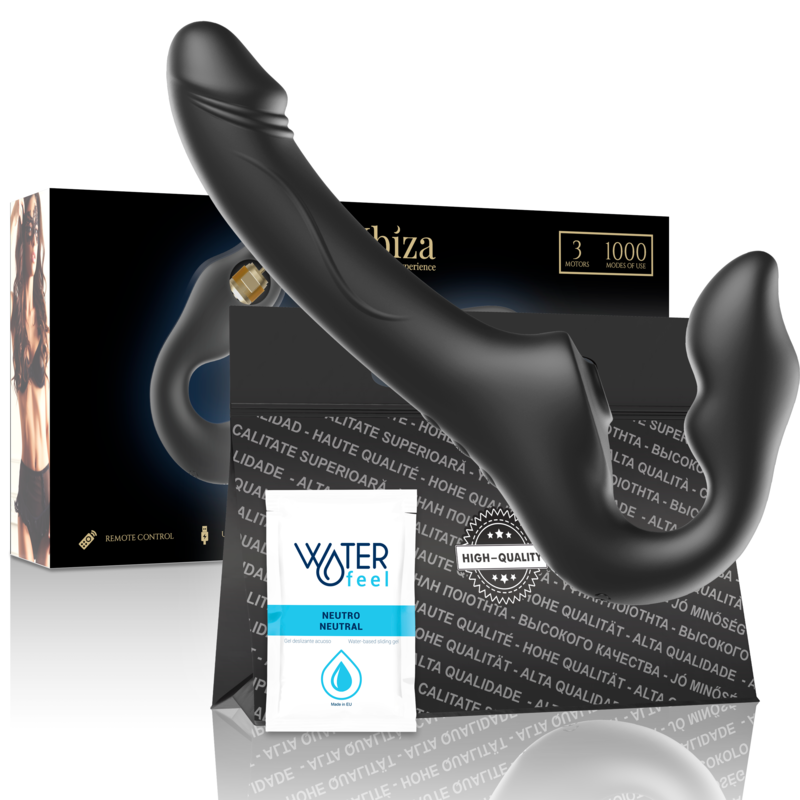 IBIZA - VIBRADOR STRAPLESS DE CONTROLE REMOTO 3 MOTORES 1000 COMBINAÕES.