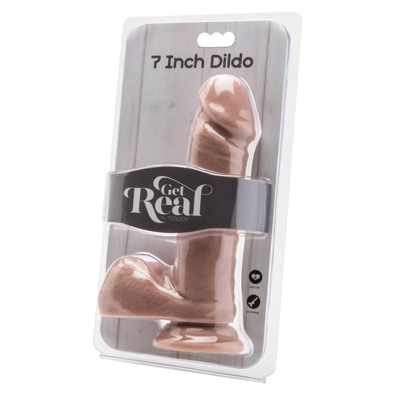 GET REAL - DILDO 18 CM COM BOLAS PELE