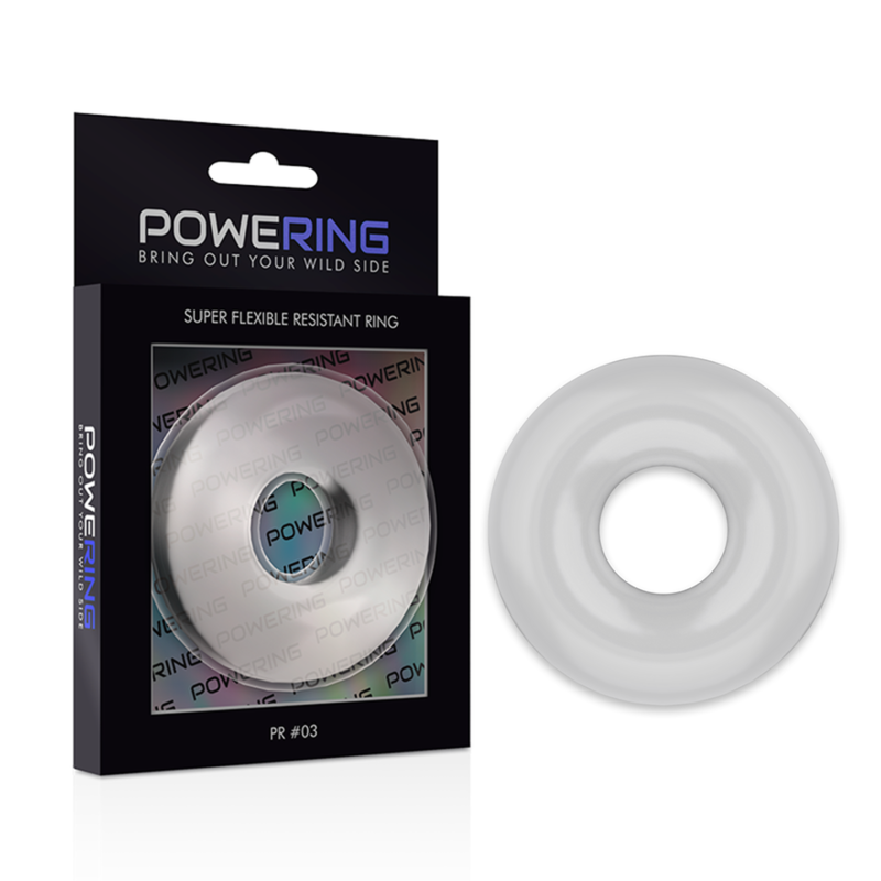 POWERING - ANEL PARA PÉNIS SUPER FLEXÍVEL E RESISTENTE 5CM PR03 TRANSPARENTE