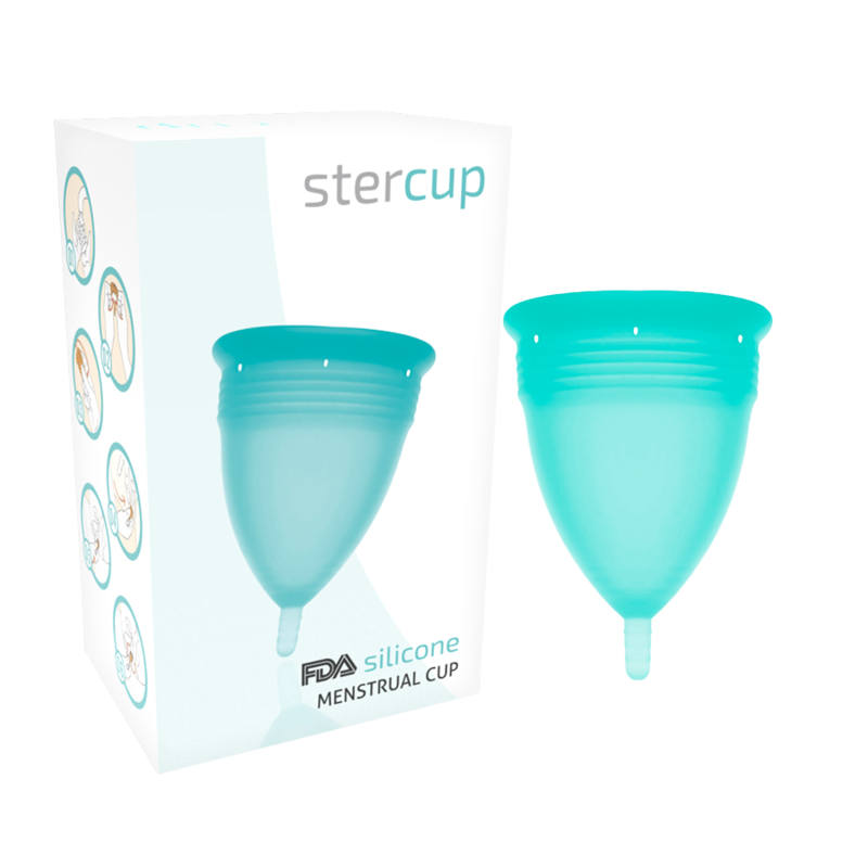 STERCUP - COPO MENSTRUAL DE SILICONE FDA AQUAMARINE - TAMANHO S