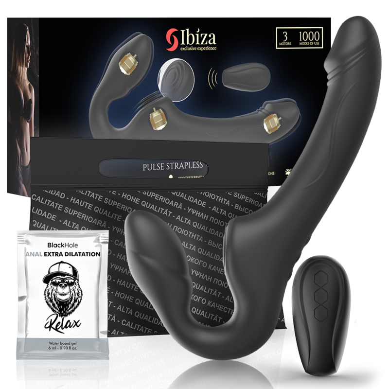 IBIZA - VIBRADOR STRAPLESS COM BOTO DE CONTROLE REMOTO