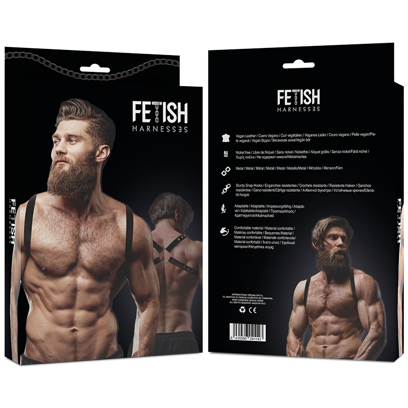 FETISH SUBMISSIVE ATTITUDE - ARNÊS DE COSTAS EM COURO ECO MASCULINO